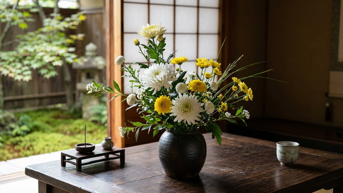 Japanese-style chrysanthemum arrangement — TJ Flowers NYC