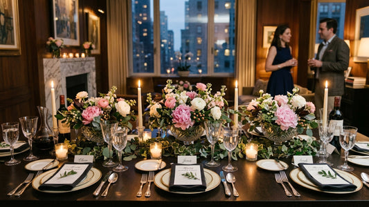 NYC dinner party centerpiece arrangement — TJ Flowers NYC