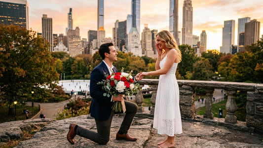NYC Central Park engagement proposal bouquet — TJ Flowers NYC