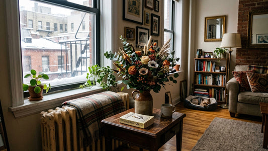 Flowers in NYC apartment near radiator — TJ Flowers NYC