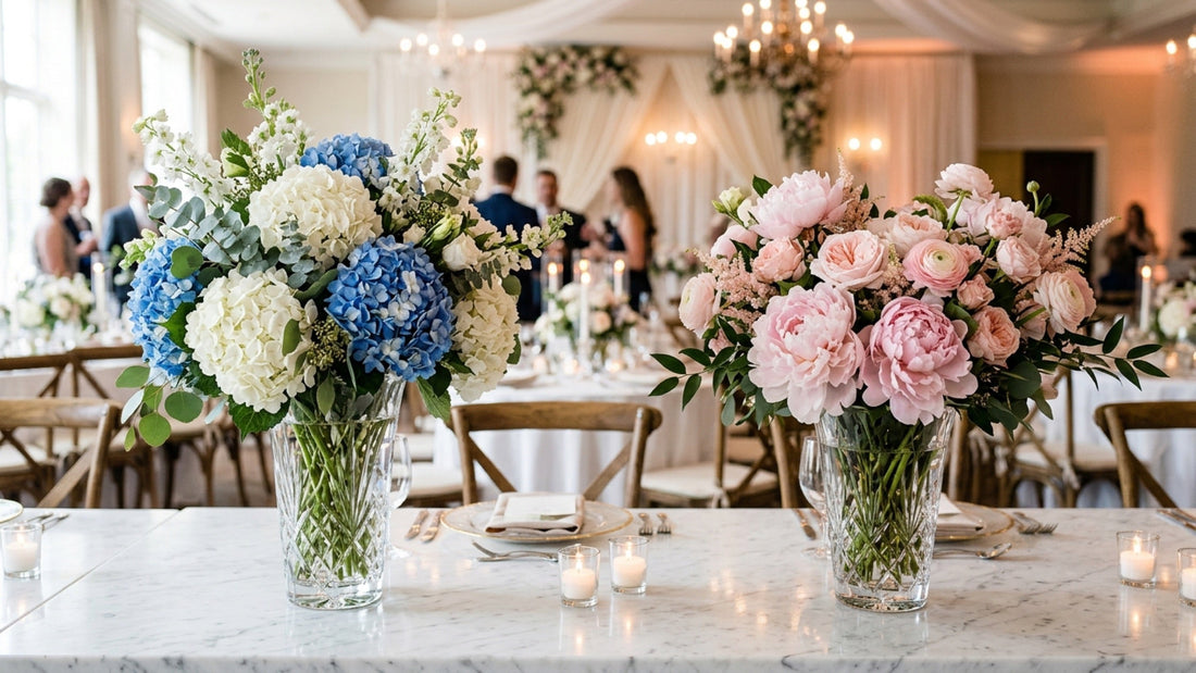 Hydrangeas vs peonies wedding flower comparison — TJ Flowers NYC