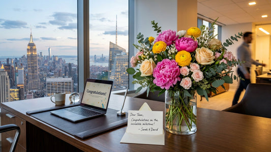 NYC promotion celebration flower arrangement — TJ Flowers NYC