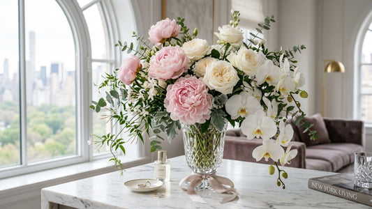 Luxury NYC flower arrangement in crystal vase — TJ Flowers NYC