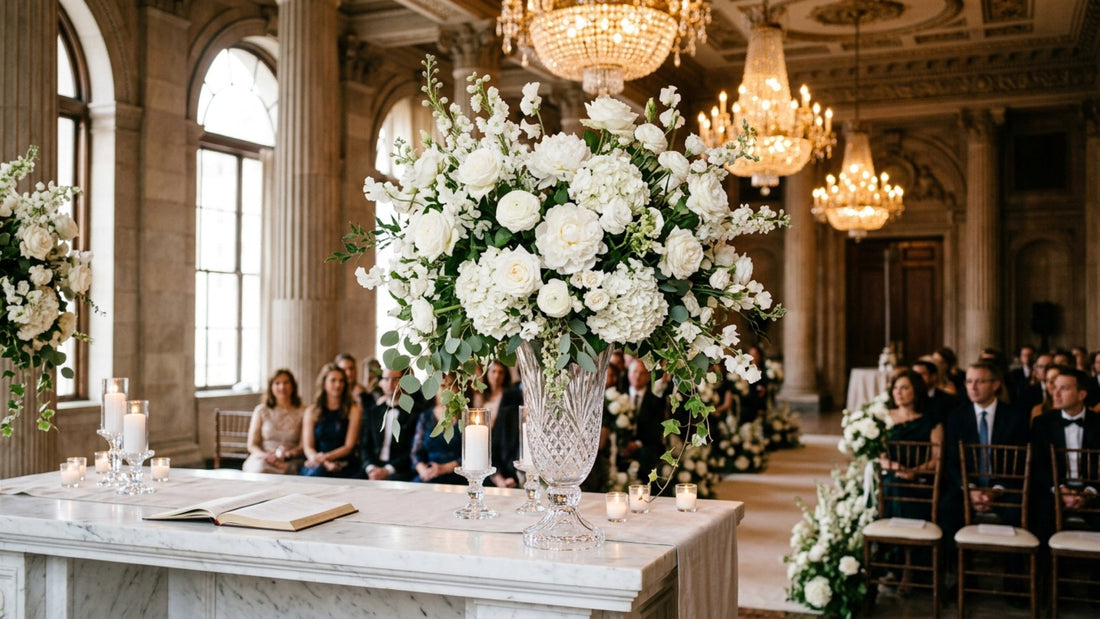 Luxury NYC wedding ceremony flowers — TJ Flowers NYC