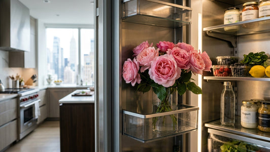 Pink roses stored in refrigerator — TJ Flowers NYC