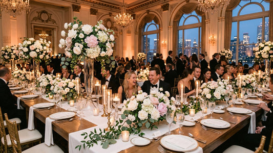 NYC wedding reception centerpiece tablescape — TJ Flowers NYC