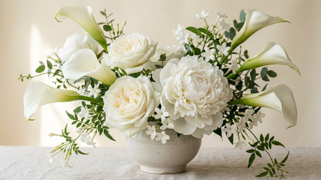 All-white flower arrangement — TJ Flowers NYC