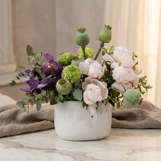 Blush Devotion — luxury flower arrangement, same-day NYC delivery by TJ Flowers