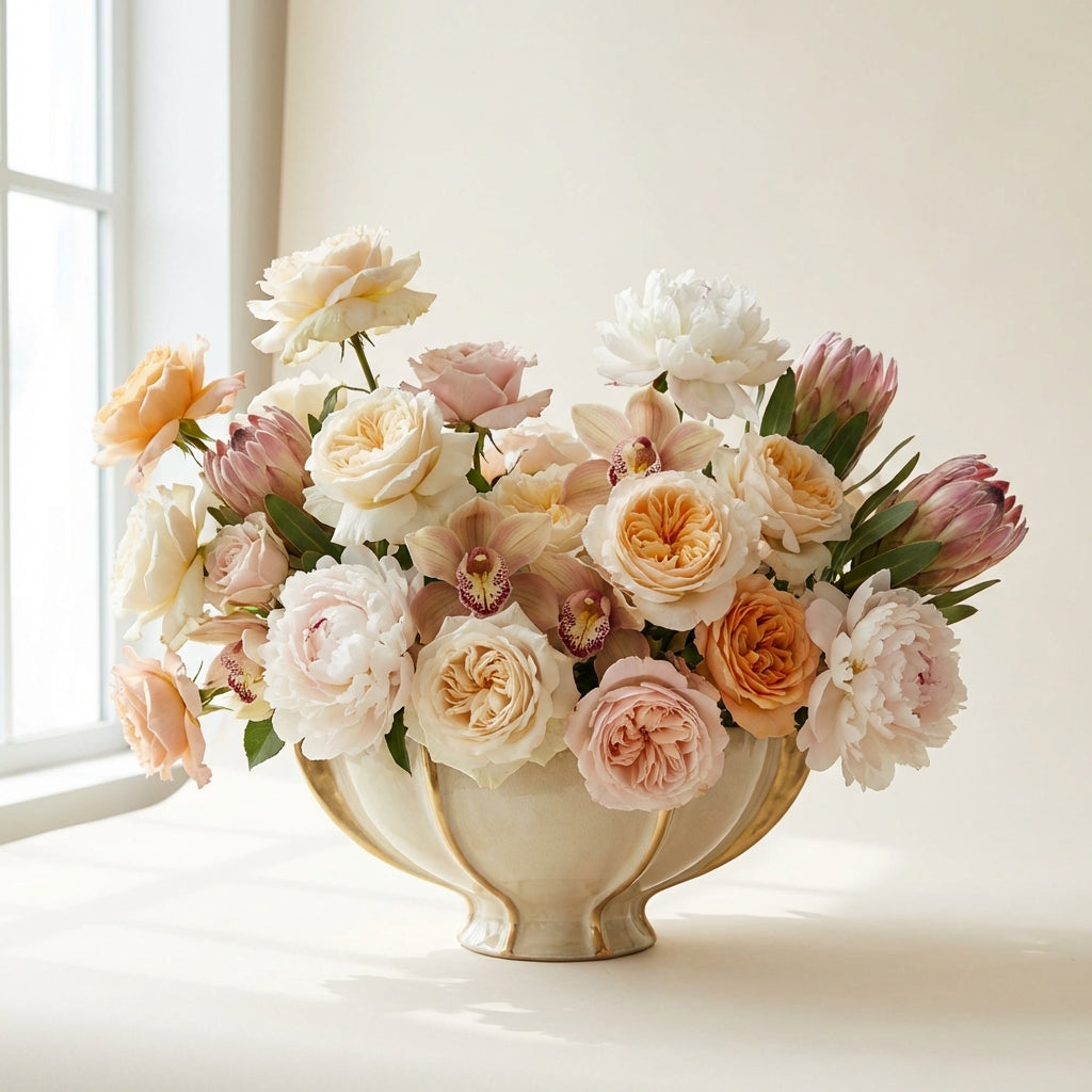 Signature luxury floral arrangement with premium blooms by TJ Flowers NYC